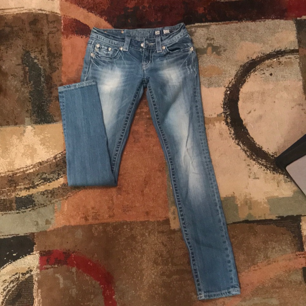 Size 26 miss me skinny jeans jeweled cross